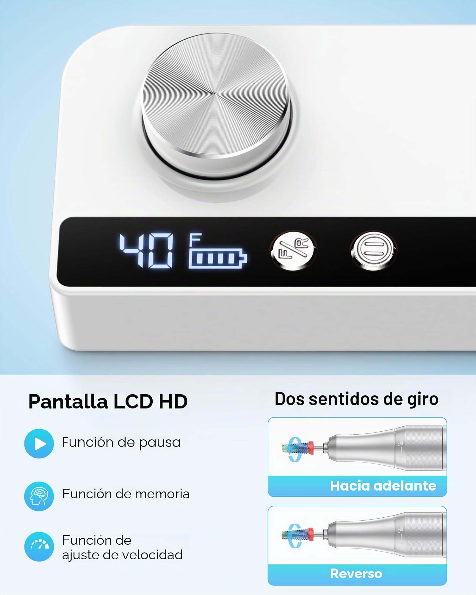 Heypappy Torno para Uñas, Limador de Uñas Eléctrico Recargable Portátil
