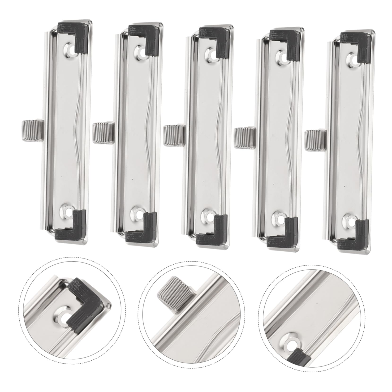 SHINEOFI 5 Set Cartella Cartelline Portadocumenti Faldoni Ufficio Clip Per Lavagna Clip Porta Documenti Morsetto Clip Per Appunti Montabile Clip Per Appunti in Metallo Silver 5 Pezzi * 5
