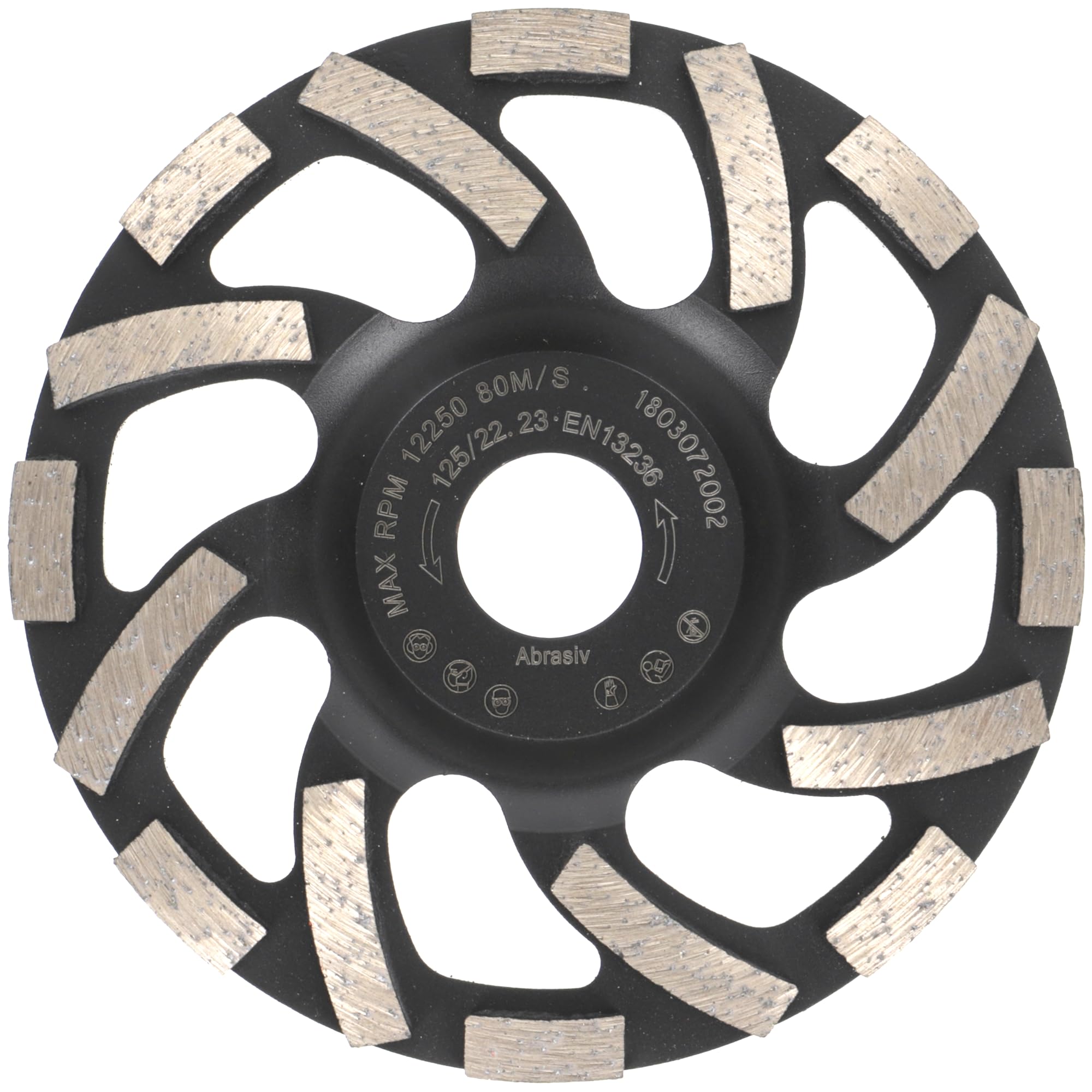 PRODIAMANT ST91 Meule boisseau diamantée turbo 125 mm x 22,23 mm pour asphalte chape matériaux abrasifs