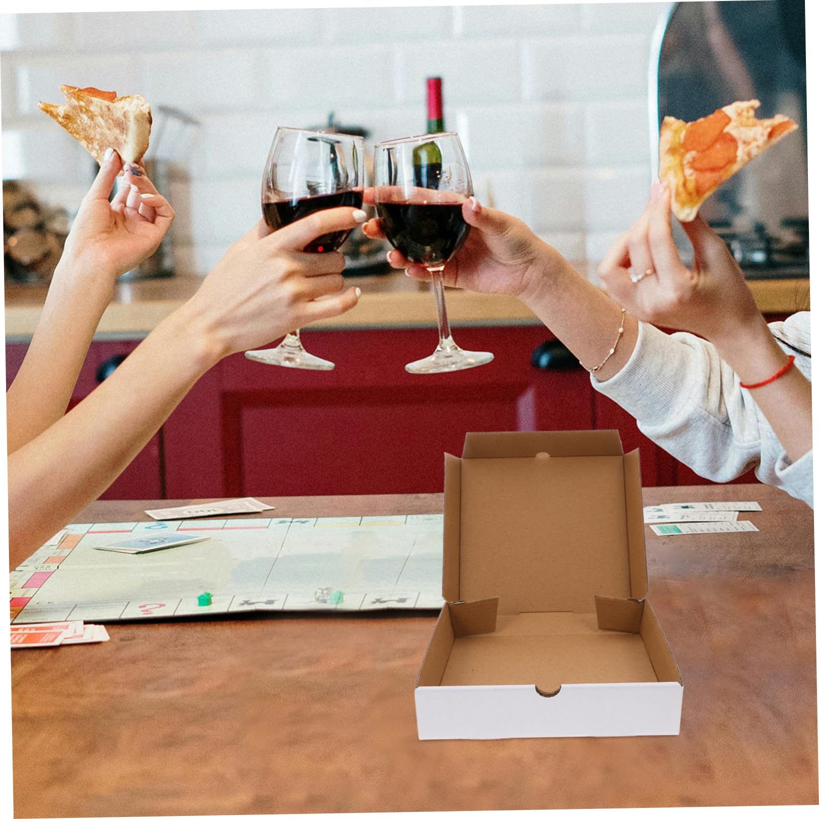 30 Szt. Szt Białe Kartonowe Pudełka Pizzę Cali Faliste Wielokrotnego Użytku Bezpieczne dla Żywności Ekologiczne Pakowanie Wynos i Do Piekarnika Opakowań