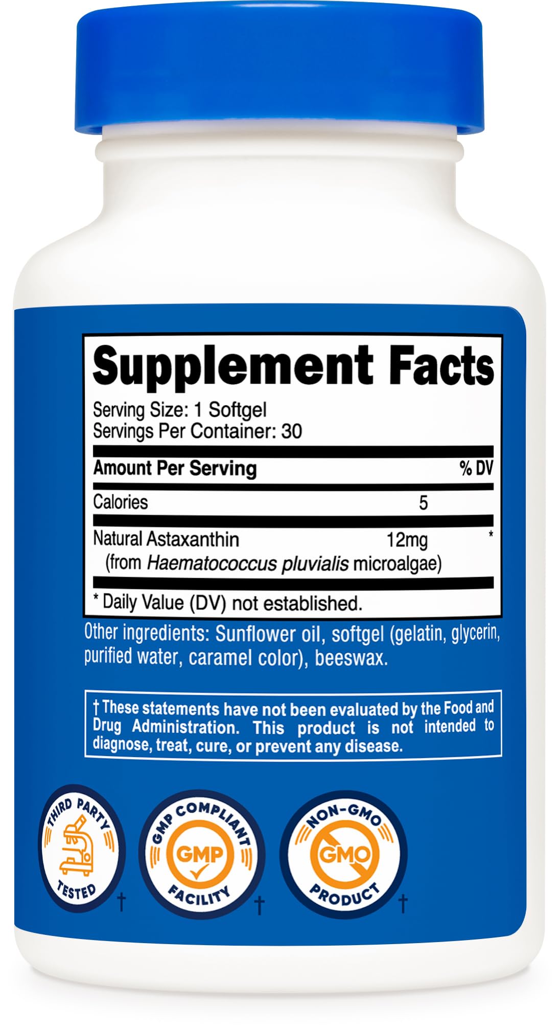 Amazon | Nutricost アスタキサンチン 12mg 30ソフトカプセル