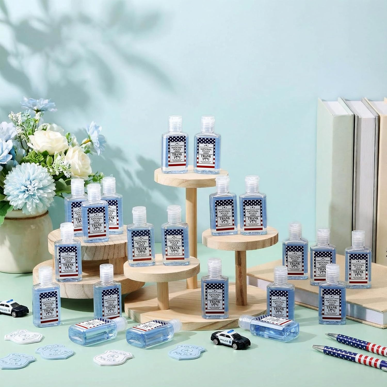 Oudain National Police Week Mini Hand Soap Bulk Police Gift Favors Small Hand Soap for Guest 1 Fl oz Travel Size Gift for Party Supplies