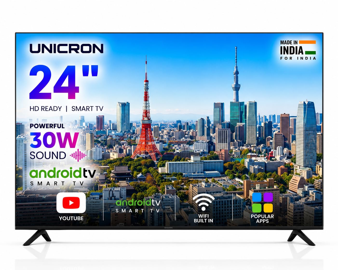 UNICRON 24 Inch Android Smart TV, HD LED Television with Bazeless Frame, 30 Watt Sound Speaker, WiFi Enabled & IPS A+ Display Panel HDR Support TE-image-34
