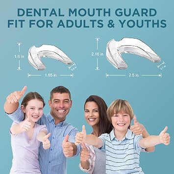 Mouth Guard for Grinding Teeth at Night: Moldable Sleeping Mouthguards for Grinding & Clenching - Custom Fit Nighttime Guards for Adults 4 Pack