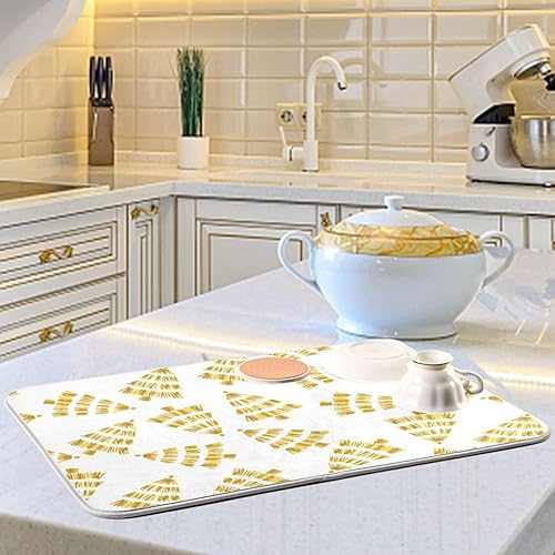 Miniatura 6 de Christmas Tree Forest Dish Mat Dish Drying Mat For Kitchen Counter Countertop Mat Tapete Para Cocina 16'' x 18''