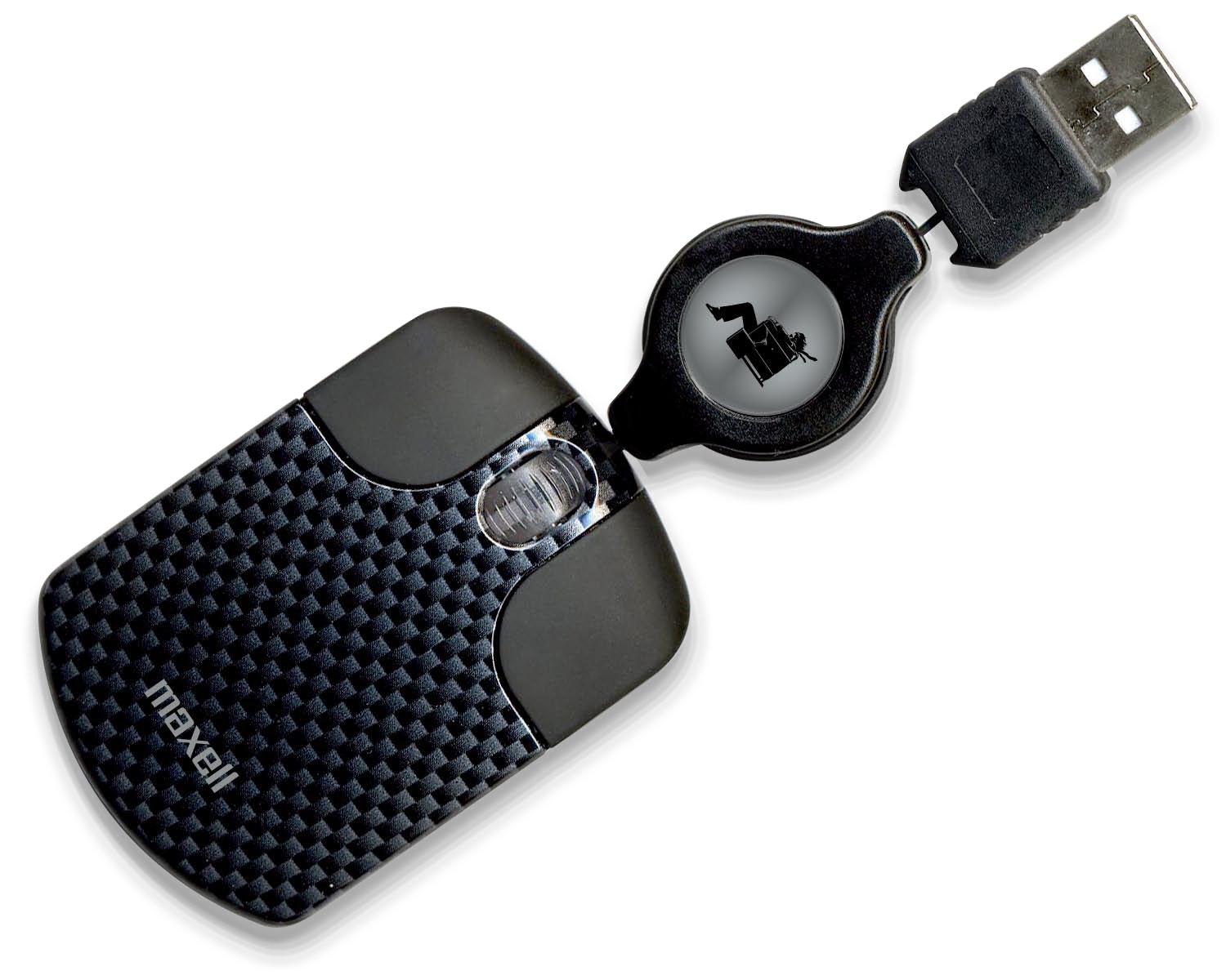 Souris USB optique Maxell 800 DPI avec câble rétractable pour PC portable