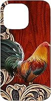 Vista 21 de Flowers Leaf Floral Rooster Wood PC Funda para iPhone 17