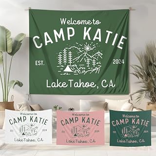 LccSt Camp Bach Tapestry - Custom Camp Bachelorette Banner - Camping Bachelorette Wall Decor - Camp Bachelorette Party Wall Art - Cabin Bachelorette Party Sign (5)