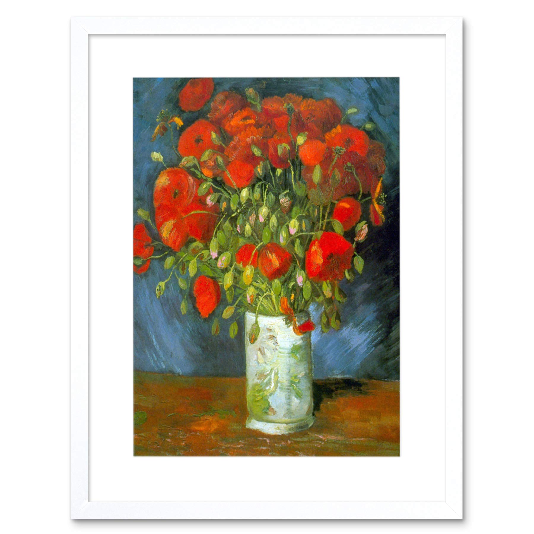 Wee Blue Coo Painting Van Gogh Red Poppies Old Master Framed Wall Art Print