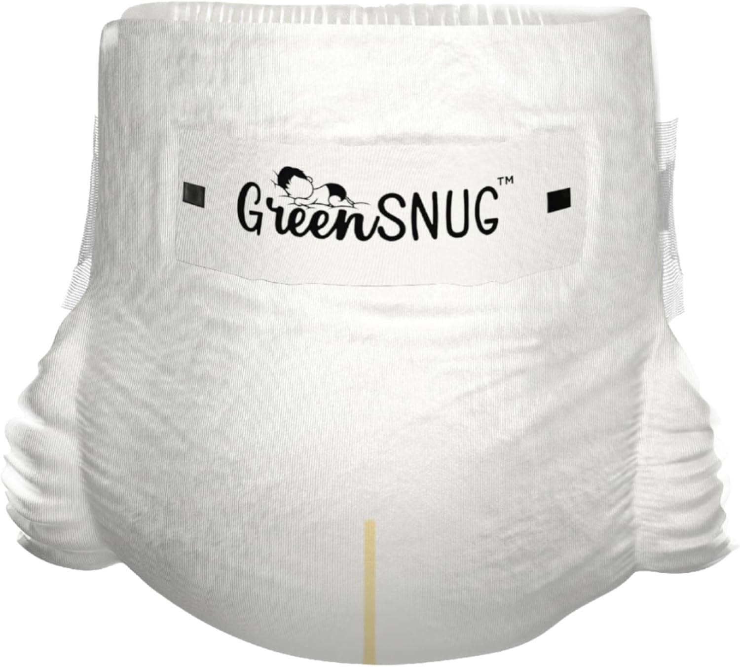 Green SNUG Bamboo Diapers, Size 1, Newborn 0-3 Months (Up to 5 kg) – Bamboo Fiber Baby Diapers, Latex & Chlorine Free, with Wetness Indicator, Adjustable and Comfortable Fit for Babies