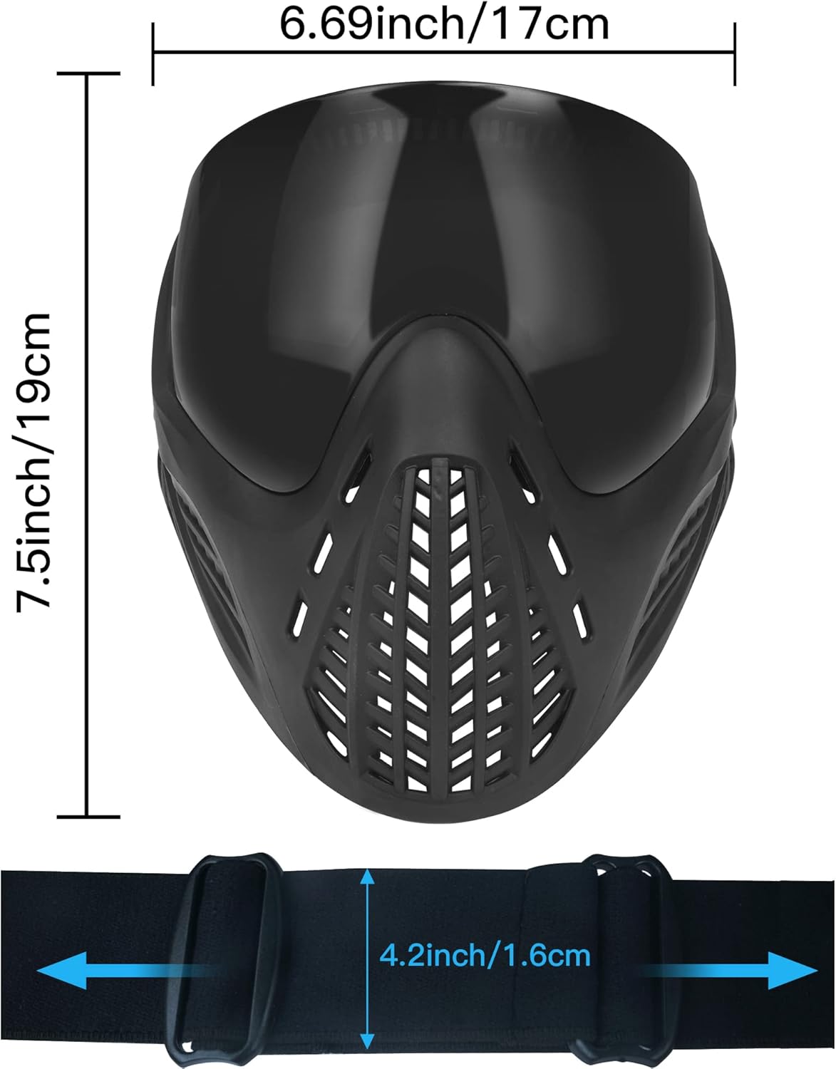 LIJSOTO Airsoft Mask Full Face, Paintball Mask Adjustable Windproof Outdoor Anti-Fog Mask for CS Airsoft Shooting Cycling Skiing Halloween Cosplay : Sports & Outdoors