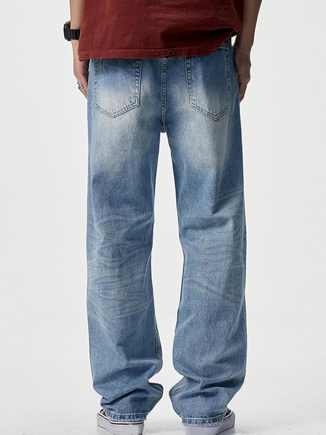 [lsjdln] デニムパンツ メンズ ジーンズ 秋 秋服 ワイド バギー ダメージ デニムジーパン ロングパンツ メンズファッショ