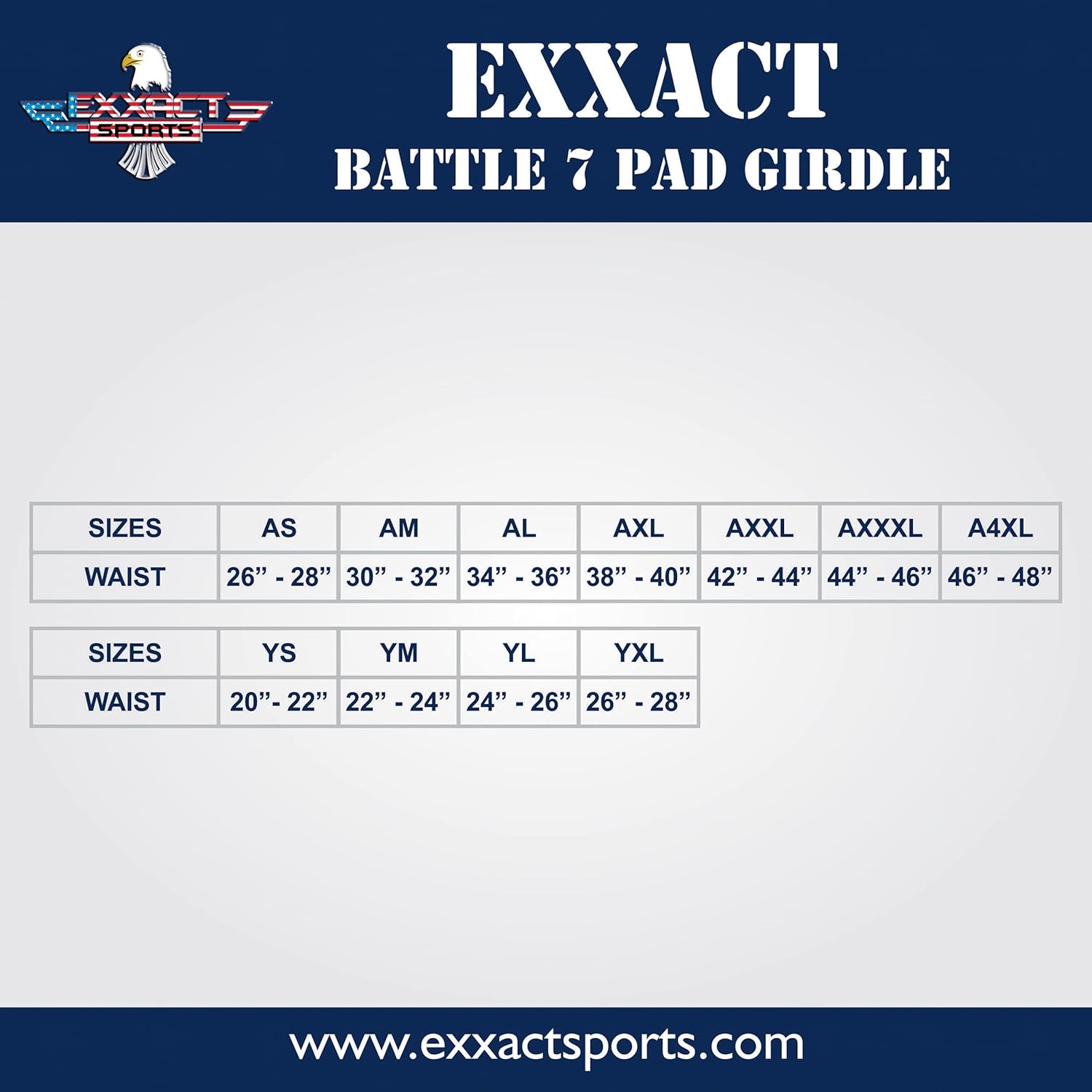 Buy Exxact Sports Boy's & Men’s “Battle” 7 Pad Football Girdle