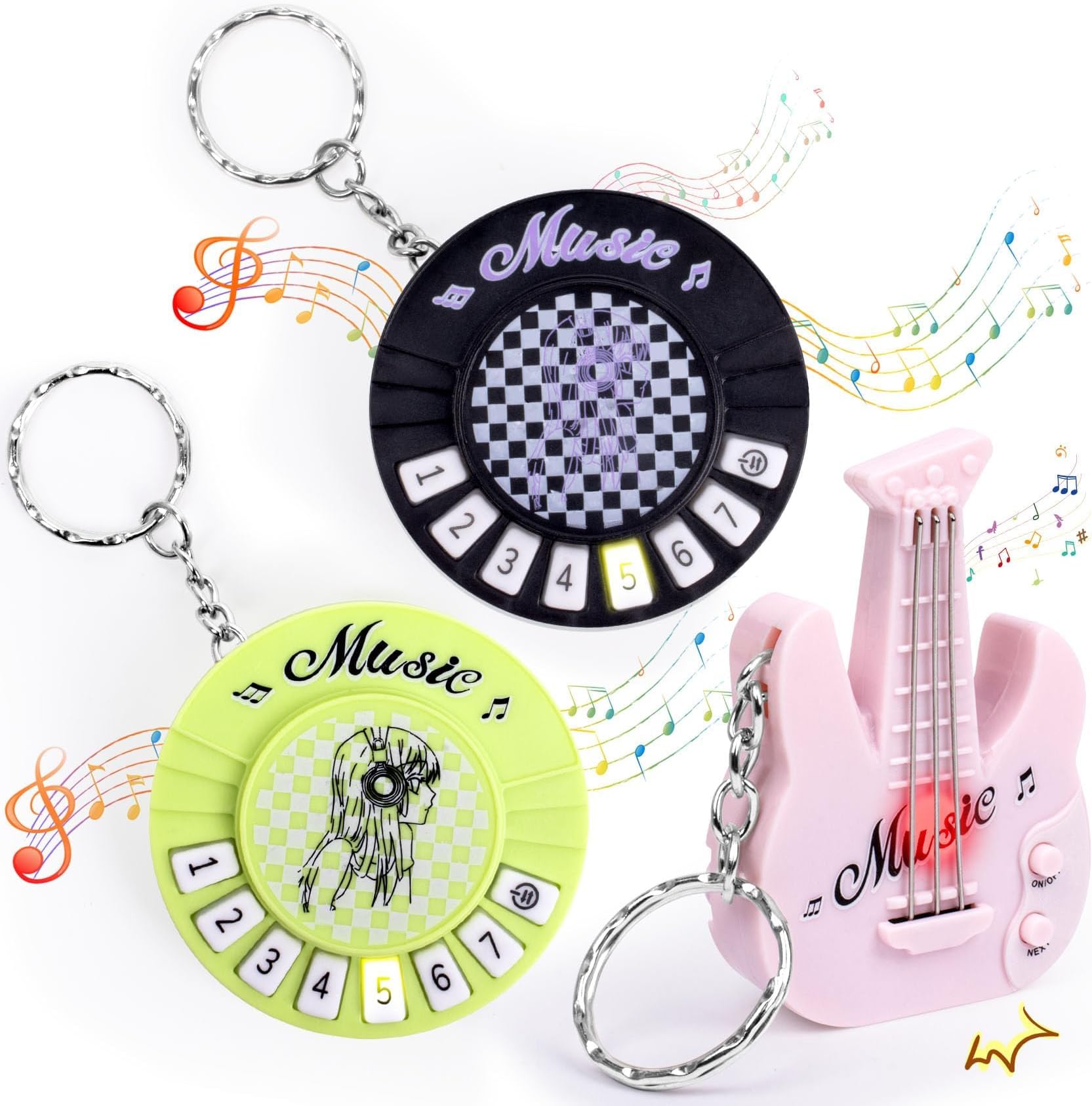 TERRIFI Novelty Fidget Toys for Adults, Mini Keyboard Piano Keychain with Sound, Tiny Musical Instruments, Sensory Gag Gifts, Fun and Portable, Ideal for Stress Relief and Entertainment