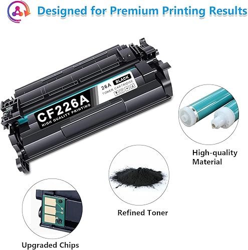 Miniatura 4 de Cartuchos de tóner negro 26A (paquete de 2) Tóner 26A con chip funciona con láser Pro M402d M402n M402dn M402dw M402m M402dne Laser Pro MFP M426dw