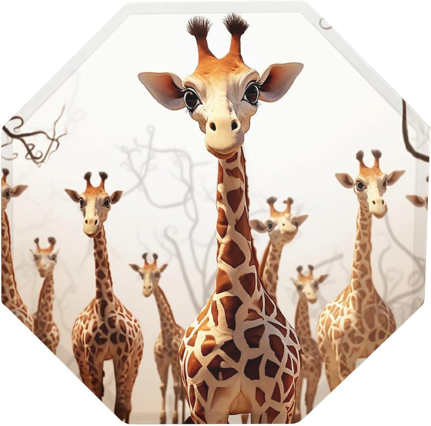 Ctagon Metal Sign for Home, Modern Display Plate for Kitchen, Cute Cartoon Funny Giraffes Plates Accent Hanging Wall Decorations 3PCS for Living Room, Bedroom, Hallway, Hotel