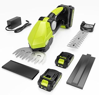 20V Cordless Hedge Trimmer with 2 Batteries, 8.67" Hedge Blade & 5.12" Grass Trimmer, 2-in-1 Lightweight Hedge Trimmer Cordless for Garden,Yard, Lawn Care