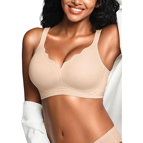 Wireless Jelly Bras for Women No Underwire with Support - S-2XL Seamless Bralettes Everyday Comfort Tshirt Padded Bra