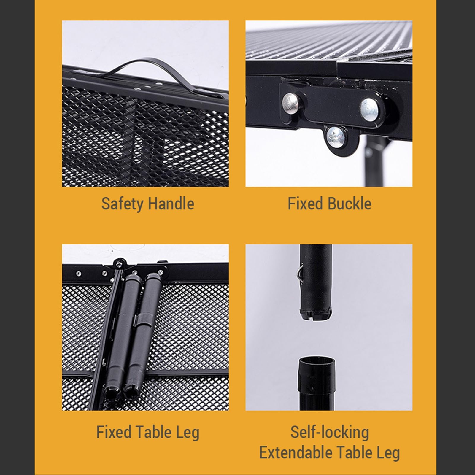 Regulowane Wysokości Składany stół, Składany stół Kempingowy Przenośny Aluminium Aluminiowe Biurko żelazne z Trójkątnym Wsparciem dla zajęć na Zewnątrz (Składany stół)