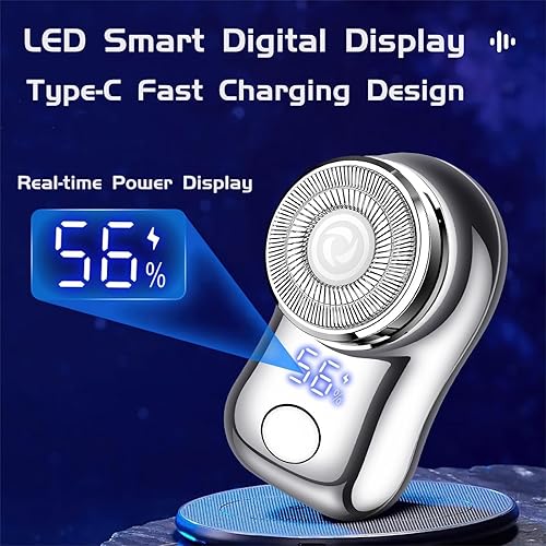 Miniatura 5 de Mini afeitadora eléctrica, portátil y potente maquinilla de afeitar para hombres y mujeres, recargable por USB C, pantalla de alimentación de