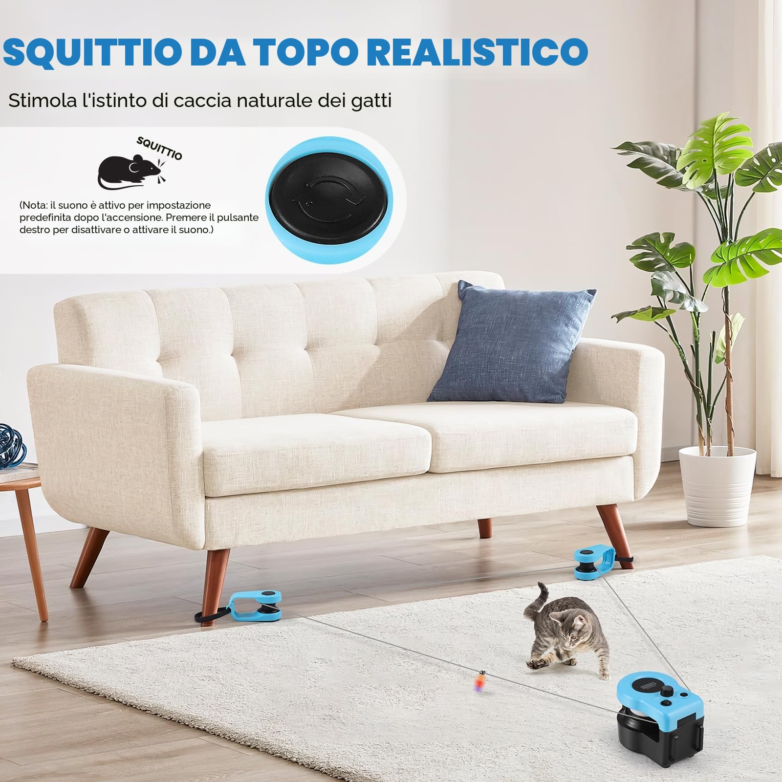 Giocattolo per Gatti da Interni, Nuovo Tapis Roulant per Cuccioli Annoiati, con Controllo Automatico/Remoto e Velocità Regolabile, Gioco di Inseguimento e Percorso di Corsa con Design Fai da Te