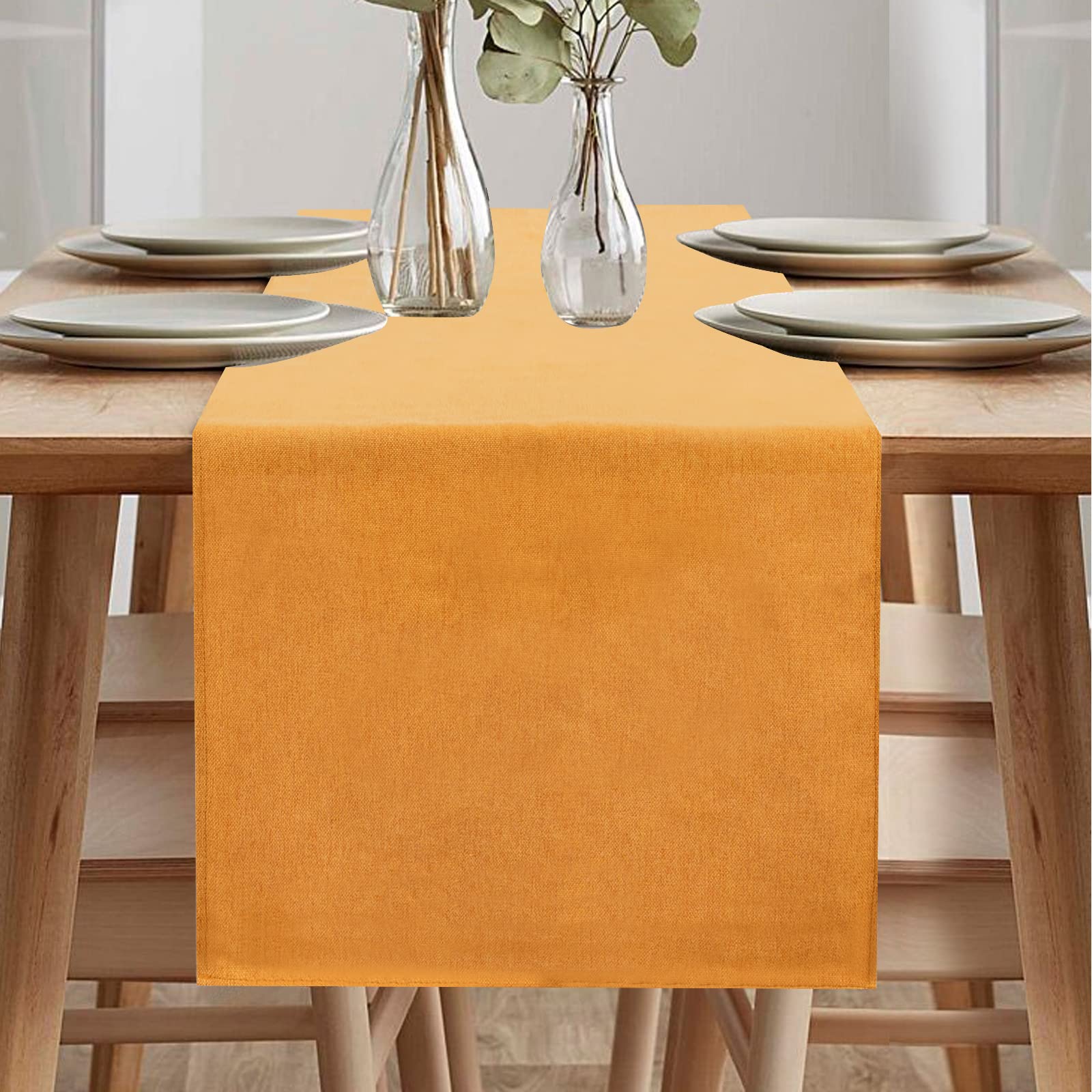 ABAKUHAUS Oranje Tafelloper, Nature Designs, Eetkamer Keuken Rechthoekige Loper, 40 x 180 cm, gebrande Oranje