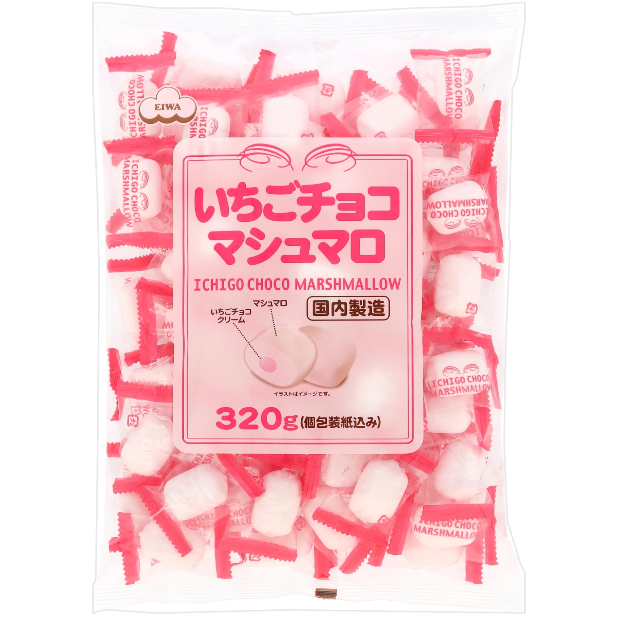 エイワ いちごチョコマシュマロ徳用袋 320g×6袋