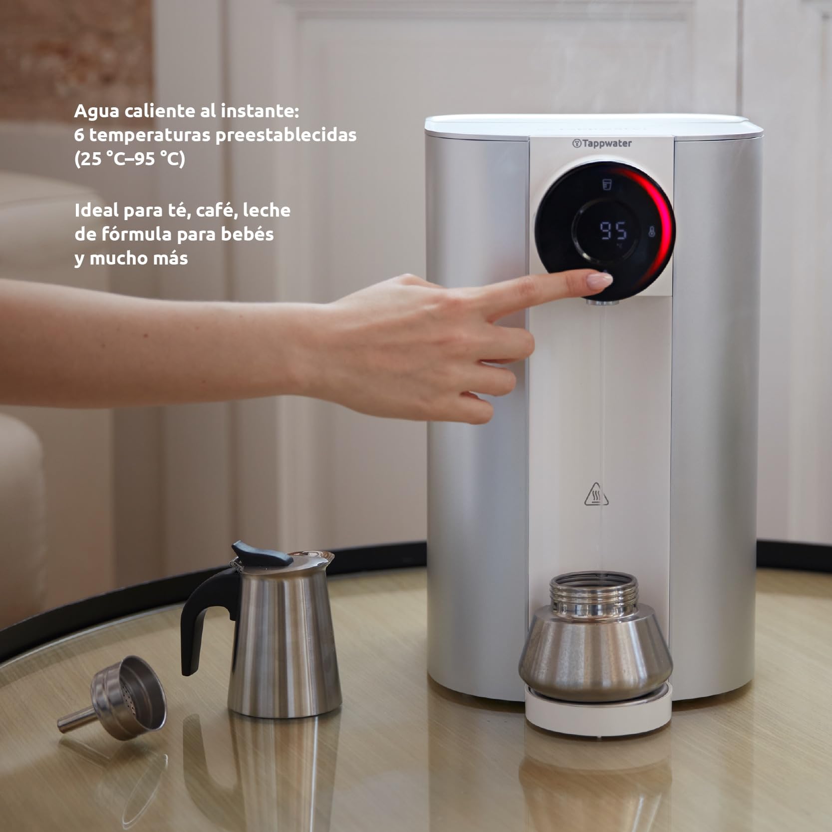 Tappwater Countertop RO SMR (Cartucho de recambio) Sistema de Ósmosis Inversa, Filtro de Agua con Mineralización, Dispensador de Agua Fría y Caliente, 12L/h, Purificador Agua sin Instalación