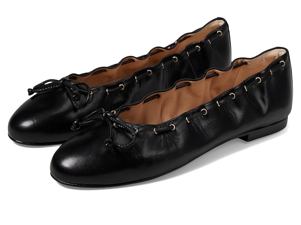 French Sole Lauren (Black Napa) Women's Flat Shoes INTERNATIONAL SHIPPING