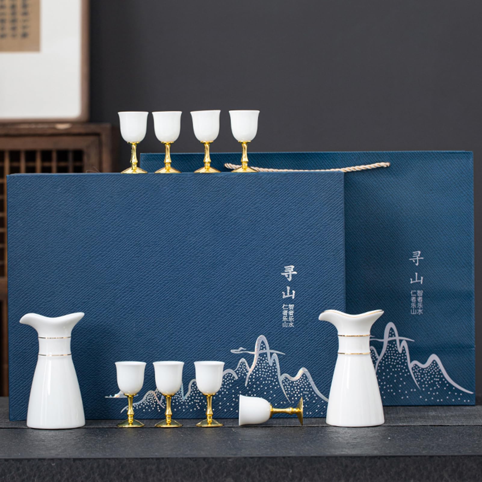 Bouteille de saké et verres en céramique : le cadeau parfait en coffret pour mari, papa et ami