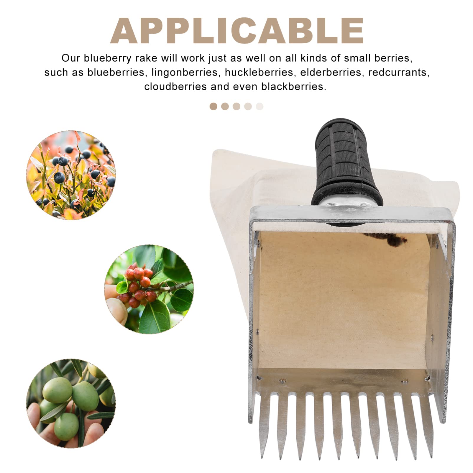 Happyyami Raccoglitore Di Mirtilli Portatile Con Manico Attrezzo Per Raccolta Con Combinazione Di Rastrello Per Bacche Utile e Pratico Per Giardinaggio e Raccolta Di Piccole Frutte
