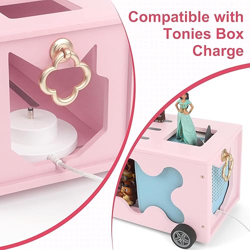 Miniatura 5 de Para Tonies Box Organizador de estante, carrito de cofre del tesoro para estante Tonie magnético, compatible con caja Tonie 1 jugador Tonies Figuras