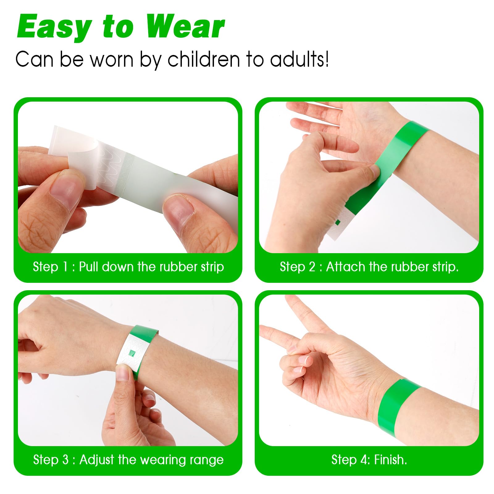 500Pcs Bracelets Identification Papier 10 Couleurs - Bracelets Événementiels Auto-adhésifs Pour Festivals Concerts