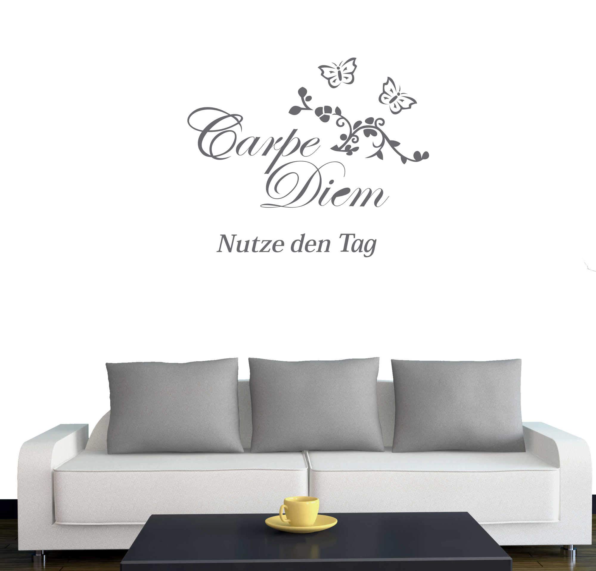 Wandtattoo 'Carpe Diem' – 70x60 Cm In Mint, Selbstklebend, Für Wand & Möbel