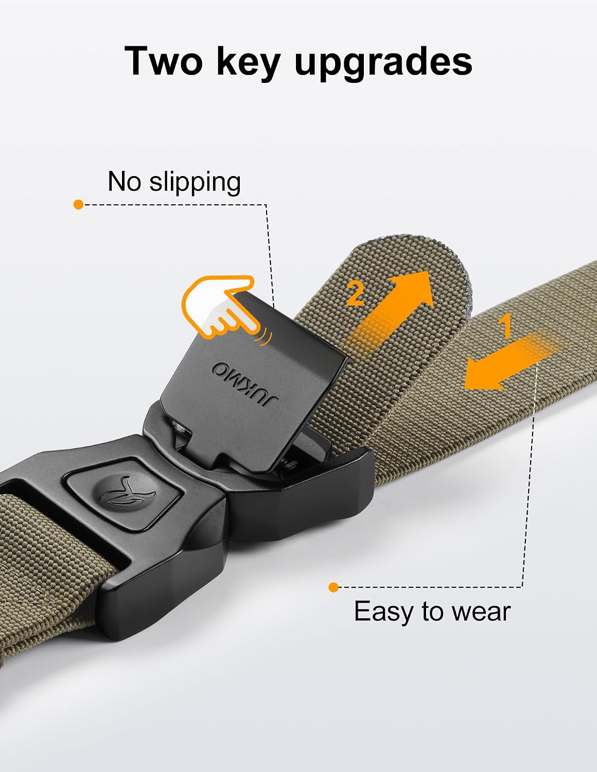 JUKMO Quick Release Tactical Belt, Military Work 1.5" Nylon Web Golf Belt image 4