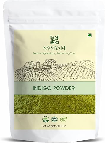 SAMYAM Natural Indigo Powder - 500g Pack | Natural Hair Dye, Chemical and PPD Free