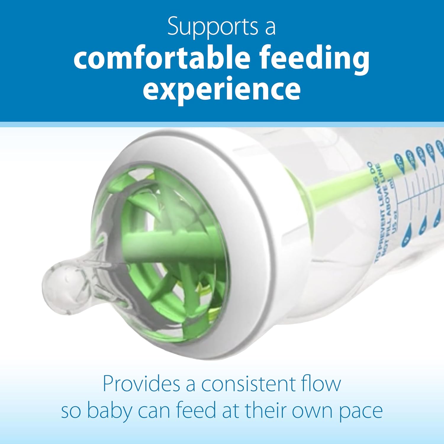 Dr. Brown's Natural Flow Level T Wide-Neck Baby Bottle Nipple, Slower Flow Rate for Infants, 100% Silicone Bottle Nipple, BPA Free, 0m+, 6-Pack