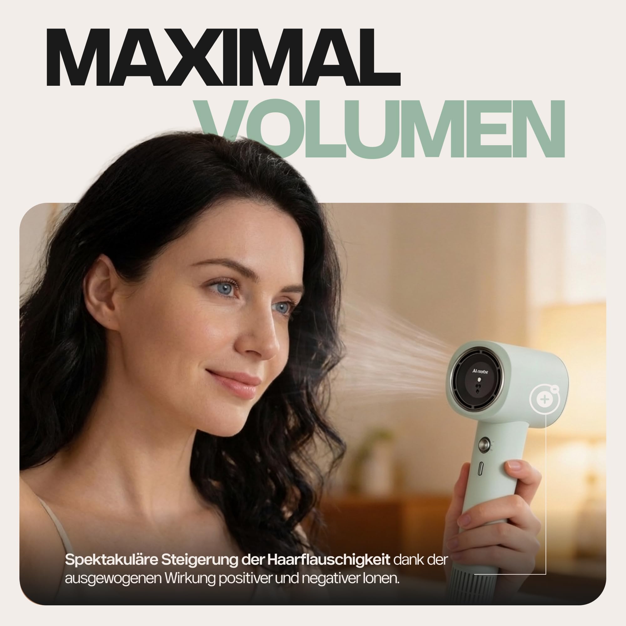 4Swiss Föhn mit Ionen Haartrockner Fön Hair Dryer für Haare Glatt Haarföhn Klein Reisefön Leise Handlich Hochleistungsföhn Hairdryer Leicht Zubehör Hair Dryer Blow Friseur - F326 SmartAI+ Lavendel