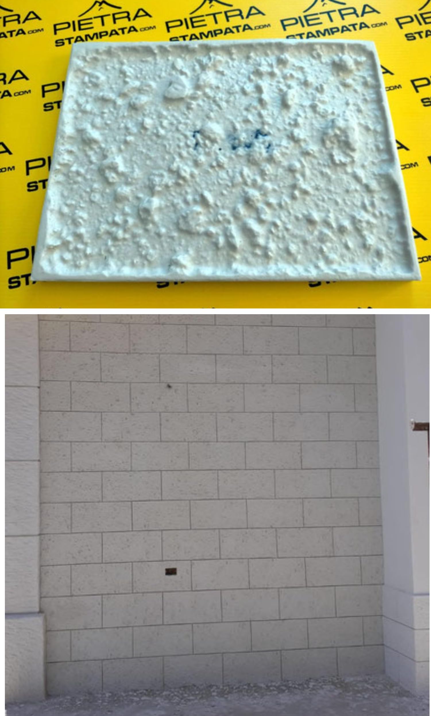 Moule caoutchouc polyuréthane pour réparer et texturer un mur en ciment
