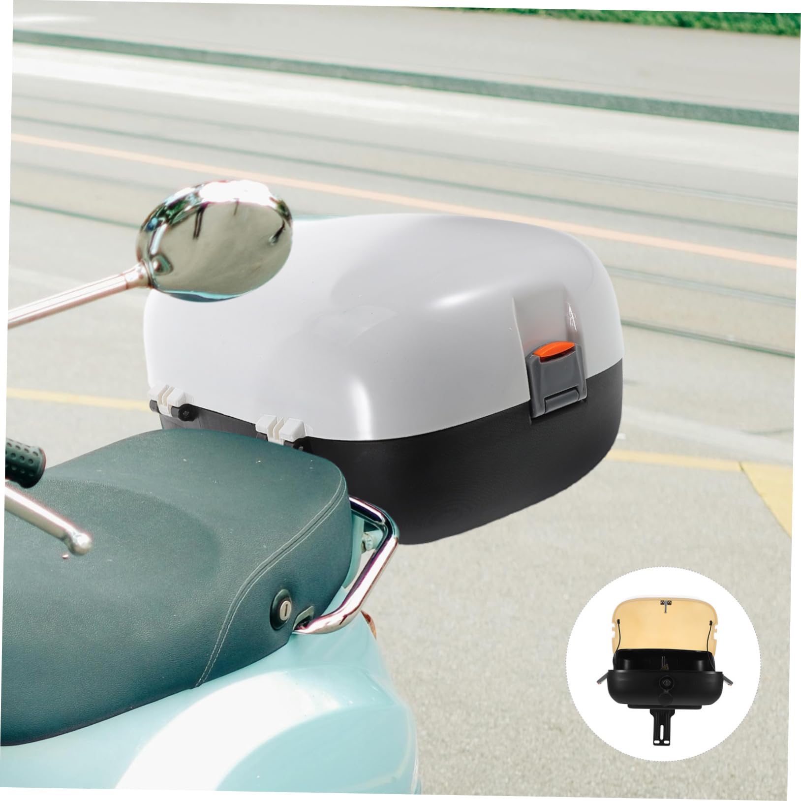 Ciieeo Coffre Arrière De Étanche pour Scooter Électrique De Rangement pour Et Blanc Top Case Pratique