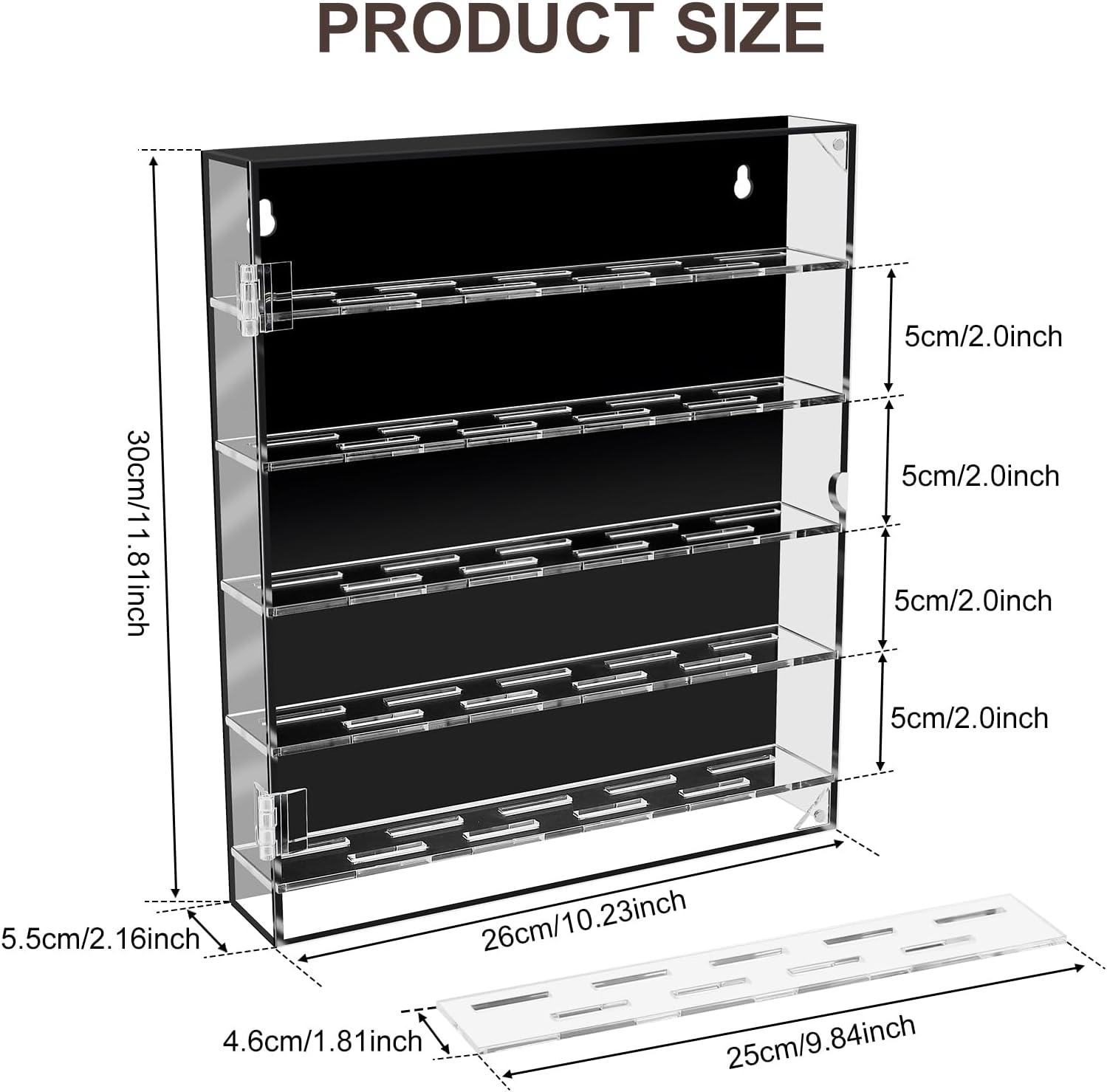Military Challenge Coin Display Case, Transparent Acrylic Badge Organizer with Magnetic Door, Pin Display Case, Wall Memory Boxes Badge Organizer Suitable for Decorating Tables (Black)