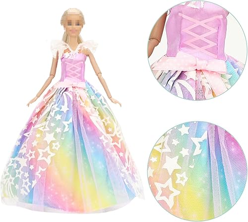 Miniatura 3 de SOTOGO 12 piezas de ropa de muñeca para niña de 11.5 pulgadas, vestidos de muñeca hechos a mano, vestidos de boda, vestidos de noche, vestidos de