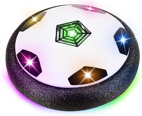 Hover - Balón de fútbol para niños de 3 a 12 años, juego de hockey sobre rodilla 2 en 1, regalos de fútbol para niños, recargable por USB, luces LED