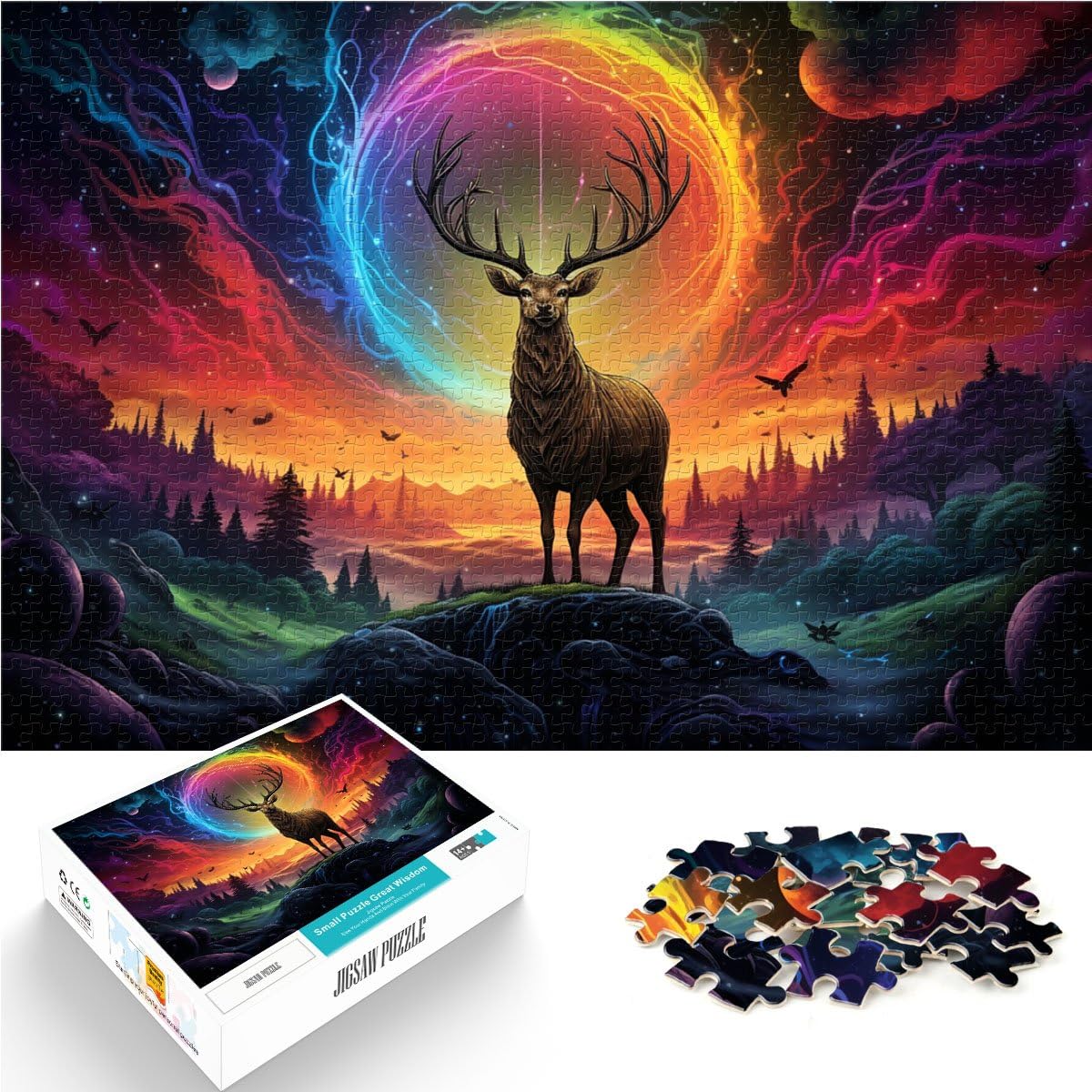 2000 Adult Pieces Jigsaw Puzzle color deer Intellectual Game for is ideal as a gift for the whole family 27.56 in x39.37 in for teenager Age 14 Up โ image 1