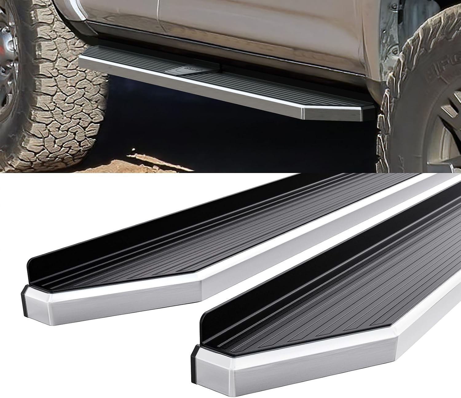 HD Ridez Flat Style Running Board 6" Polished Compatible with Toyota 4Runner 2010-2016 Trail & 17-24 TRD Off-Road & 2014-2024 SR5 (Side Steps Side Bars)