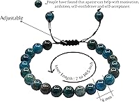 Vista 609 de Amazing Gemstone Crystal Bracelet for Women Men's Gifts - Protection Healing Crystal Bracelet - 8mm Gemstone Beaded Adjustable Bracelet Pulseras
