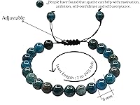 Vista 596 de Amazing Gemstone Yaxaite Bracelet for Women Men's Gifts - Protection Healing Crystal Bracelet - 8mm Gemstone Beaded Adjustable Bracelet Pulseras