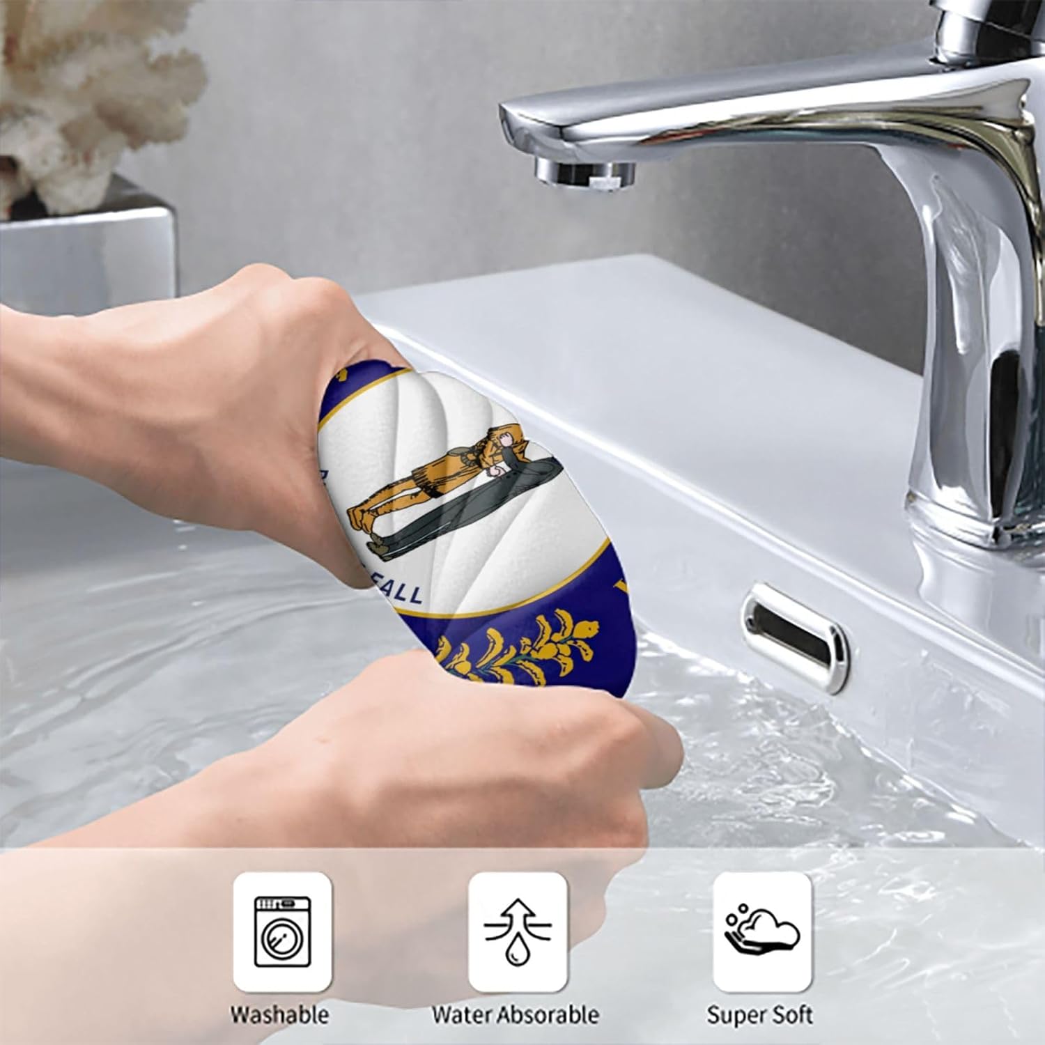 Kentucky State Flag Print Hand Towels for Kitchen, Decorative Bathroom Towels Decor Farmhouse Cute for Men Women Gifts