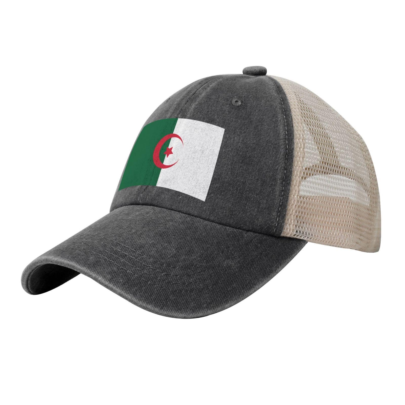 LPLSNWS Flag of Algeria Printed mesh Baseball Cap, Adjustable Fan hat for the 2026 World Cup Unisex