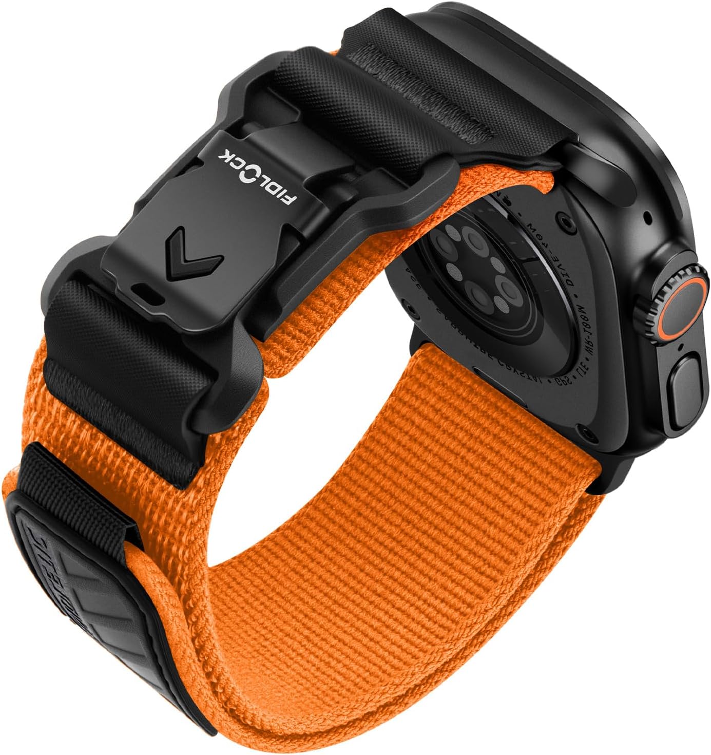 Compatible with Apple Watch Ultra 3 Band Men, Wide Stretchy Sport Strap with Magnetic Fidlock V-Buckle for iWatch 49mm(Ultra 3/2/1),46mm(11/10),45mm(9/8/7),44mm(SE3/SE2/SE/6/5/4),42mm(3/2/1) Orange L(7.1"-8.5") 49/46/45/44/42mm(3/2/1)